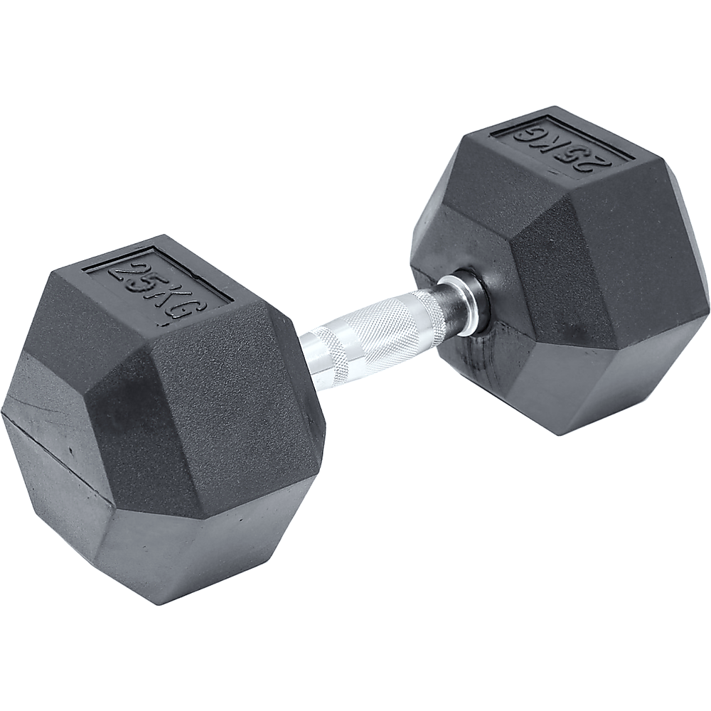 25KG Commercial Rubber Hex Dumbbell Gym Weight Does not apply