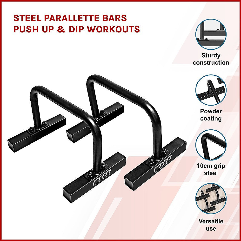 Steel Parallette Bars Push Up & Dip Workouts Does not apply