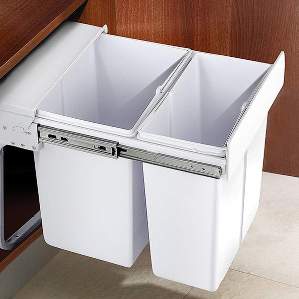 Pull Out Bin Kitchen Double Dual Slide Garbage Rubbish Waste 10L+20L Does not apply