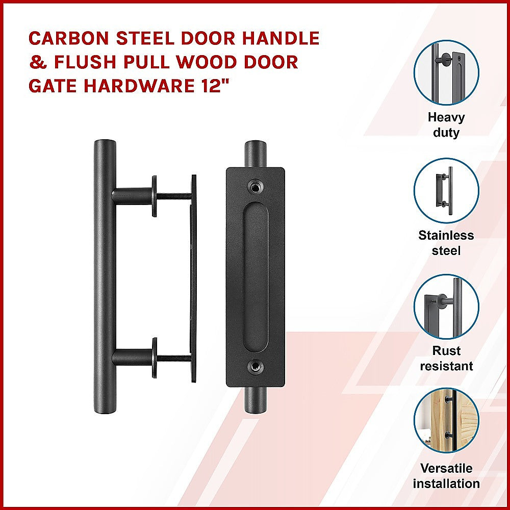 Carbon Steel Door Handle & Flush Pull Wood Door Gate Hardware 12