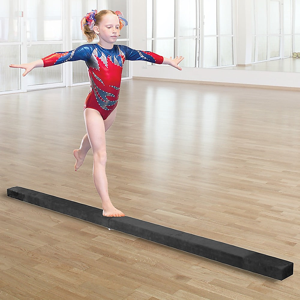 2.4m (8FT) Gymnastics Folding Balance Beam Black Synthetic Suede Does not apply