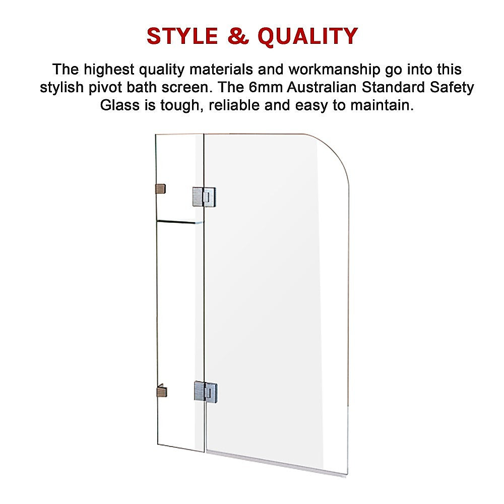 1200 x 1450mm Frameless Bath Panel 10mm Glass Shower Screen By Della Francesca Della Francesca