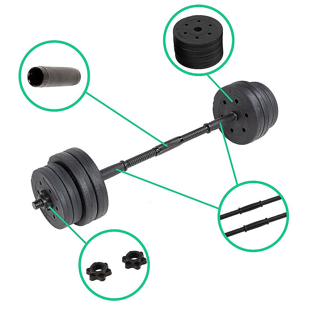 20kg Dumbbell Set Home Gym Fitness Exercise Weights Bar Plate Does not apply