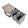 2x 15L Pull Out Trash Bin Dual Kitchen Garbage Waste Basket Cabinet Bin