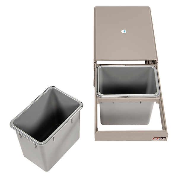 2x 15L Pull Out Trash Bin Dual Kitchen Garbage Waste Basket Cabinet Bin Does not apply