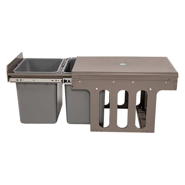 2x 15L Pull Out Trash Bin Dual Kitchen Garbage Waste Basket Cabinet Bin Does not apply