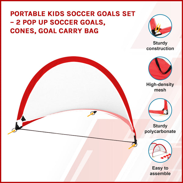 Portable Kids Soccer Goals Set – 2 Pop Up Soccer Goals, Cones, Goal Carry Bag Does not apply