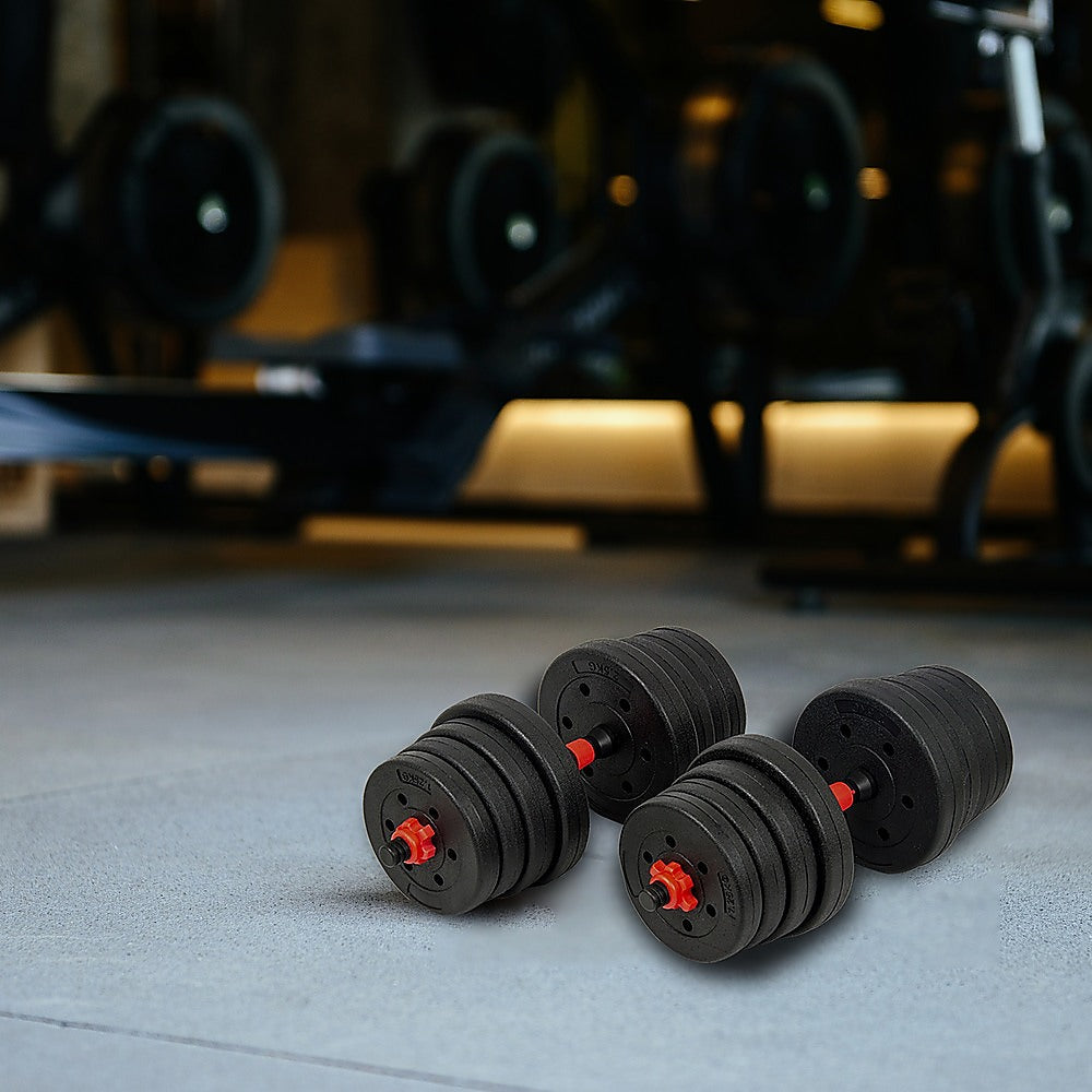 30kg Adjustable Rubber Dumbbell Set Barbell Home GYM Exercise Weights Does not apply
