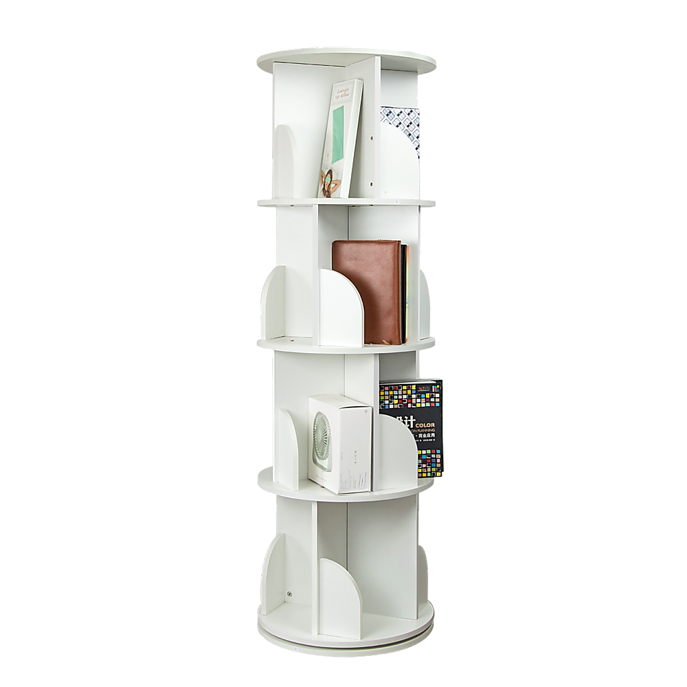360-degree Rotating 4 Tier Display Shelf Bookcase Organiser Does not apply