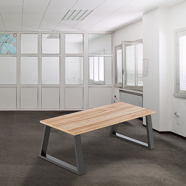 Trapezium-Shaped Table Bench Desk Legs Retro Industrial Design Fully Welded - Black Della Francesca