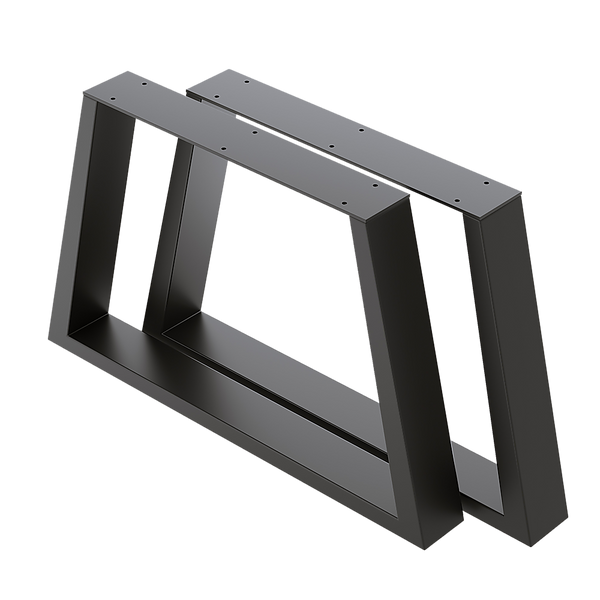 Trapezium-Shaped Table Bench Desk Legs Retro Industrial Design Fully Welded - Black Della Francesca