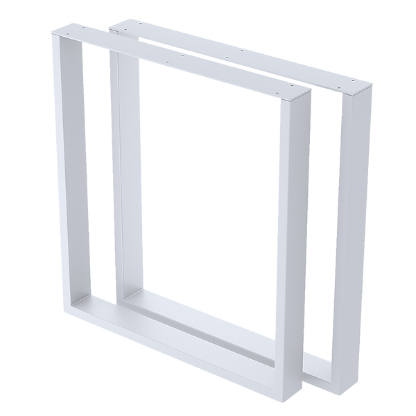 Square-Shaped Table Bench Desk Legs Retro Industrial Design Fully Welded - White Della Francesca