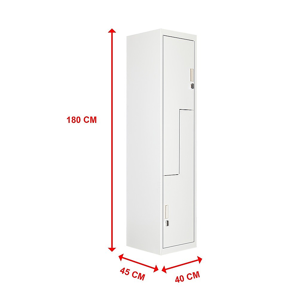 Grey Two-Door L-shaped Office Gym Shed Storage Lockers Does not apply