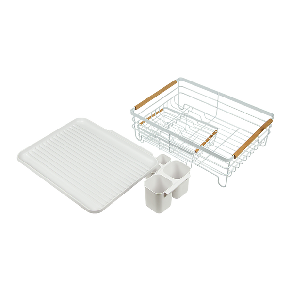 Metal Dish Drying Rack Drainboard Holder Tray Kitchen Plates Cutlery Wood Handle Does not apply