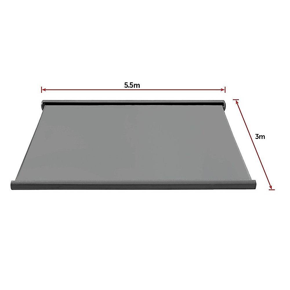 5.5m x 3.0m Retractable Folding Arm Awning Heavy Duty Full Cassette Motorised Does not apply