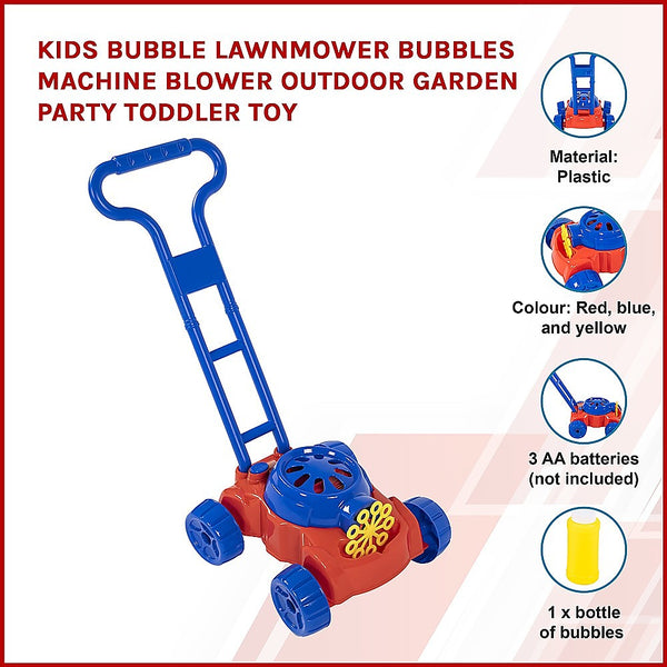 Kids Bubble Lawnmower Bubbles Machine Blower Outdoor Garden Party Toddler Toy Does not apply