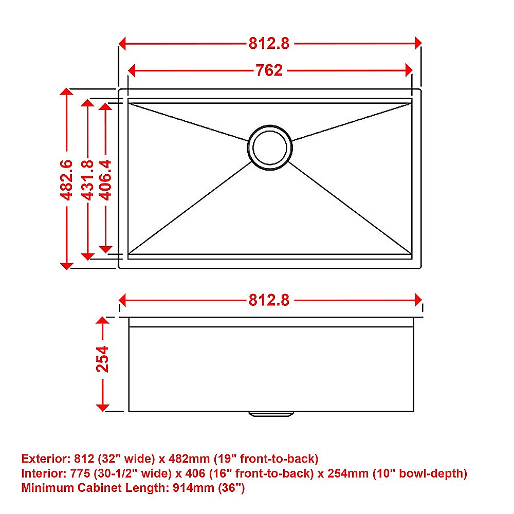 BRIENZ 32-inch Nano Workstation Ledge Undermount 16 Gauge Stainless Steel Kitchen Sink Single Bowl Does not apply