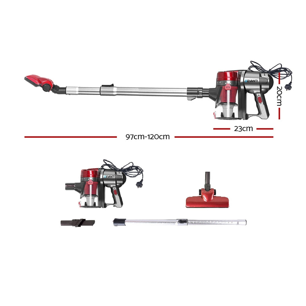 Devanti Corded Handheld Bagless Vacuum Cleaner - Red and Silver freeshipping - Awezingly