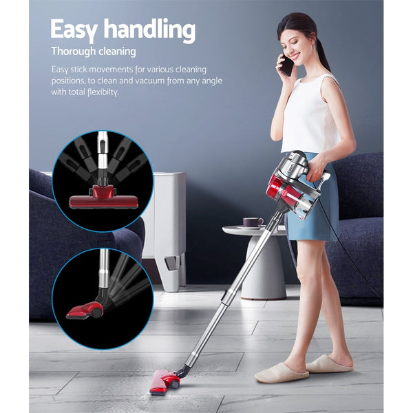 Devanti Corded Handheld Bagless Vacuum Cleaner - Red and Silver freeshipping - Awezingly