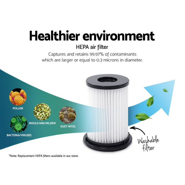 Devanti 150 Cordless Handheld Stick Vacuum Cleaner 2 Speed   Purple And Grey freeshipping - Awezingly