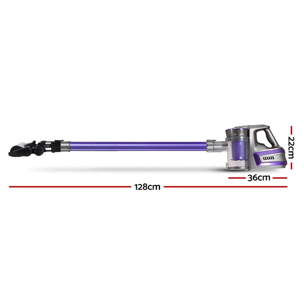 Devanti 150W Stick Handstick Handheld Cordless Vacuum Cleaner 2-Speed with Headlight Purple freeshipping - Awezingly