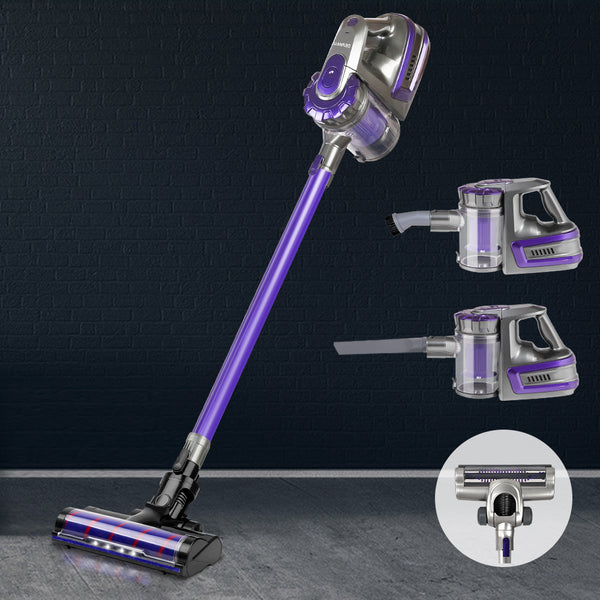 Devanti 150W Stick Handstick Handheld Cordless Vacuum Cleaner 2-Speed with Headlight Purple freeshipping - Awezingly