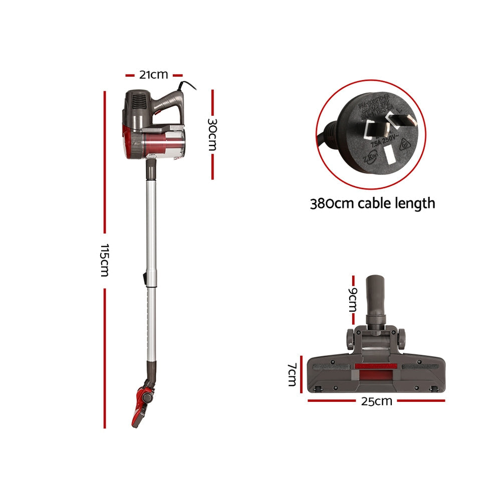 Devanti Handheld Vacuum Cleaner Bagless Corded 500W Red Devanti