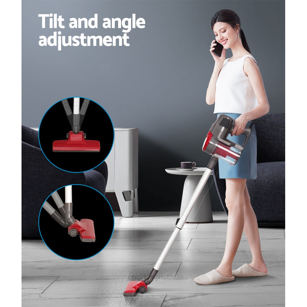 Devanti Handheld Vacuum Cleaner Bagless Corded 500W Red Devanti