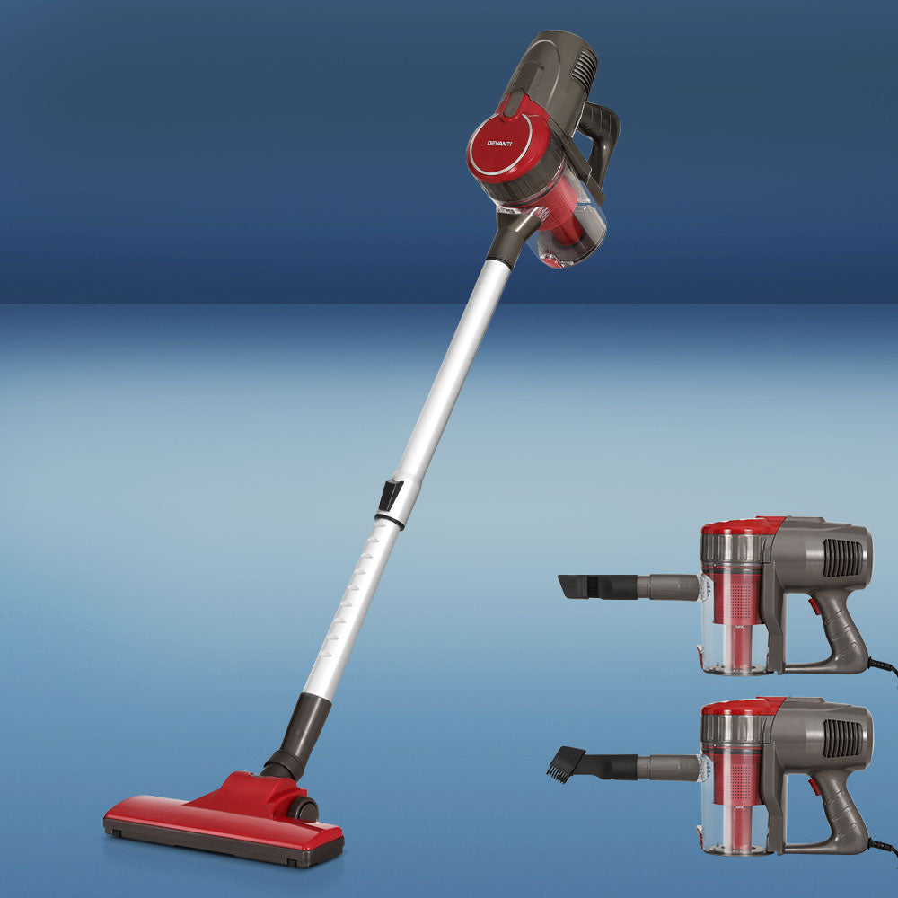 Devanti Handheld Vacuum Cleaner Bagless Corded 500W Red Devanti