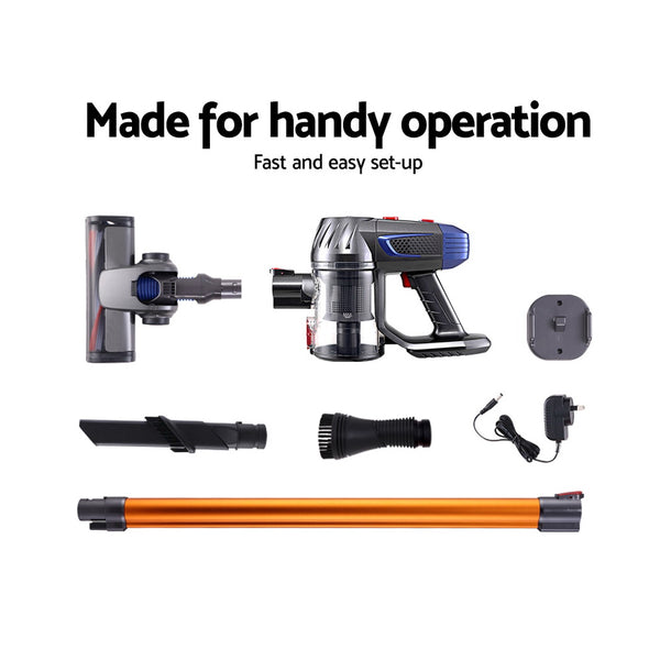 Devanti Handheld Vacuum Cleaner Cordless Stick Handstick Car Vac Bagless 2-Speed LED Headlight Gold freeshipping - Awezingly