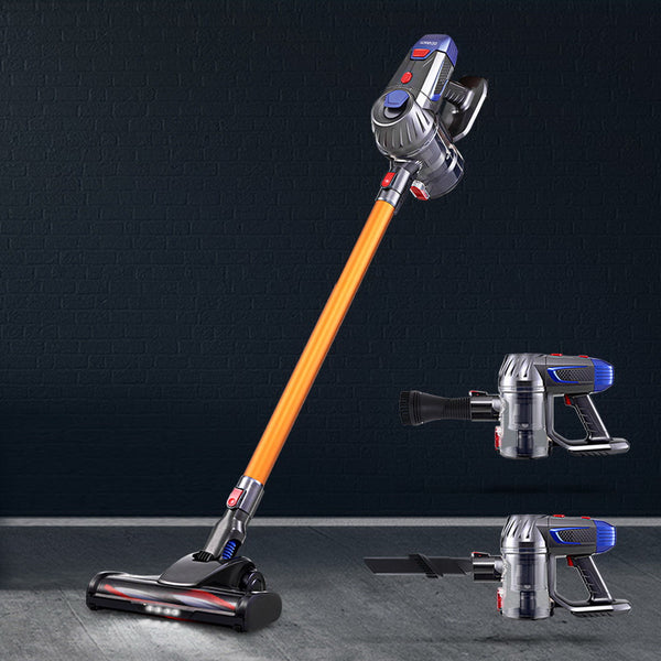 Devanti Handheld Vacuum Cleaner Cordless Stick Handstick Car Vac Bagless 2-Speed LED Headlight Gold freeshipping - Awezingly