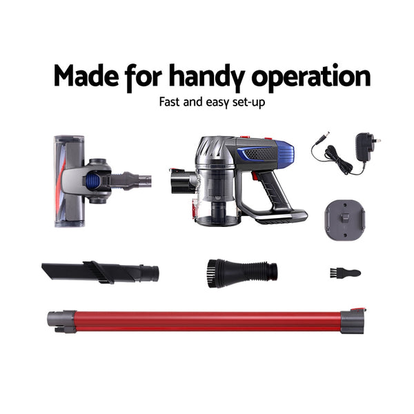 Devanti Handheld Vacuum Cleaner Cordless Stick Handstick Vac Bagless 2-Speed Headlight Red freeshipping - Awezingly