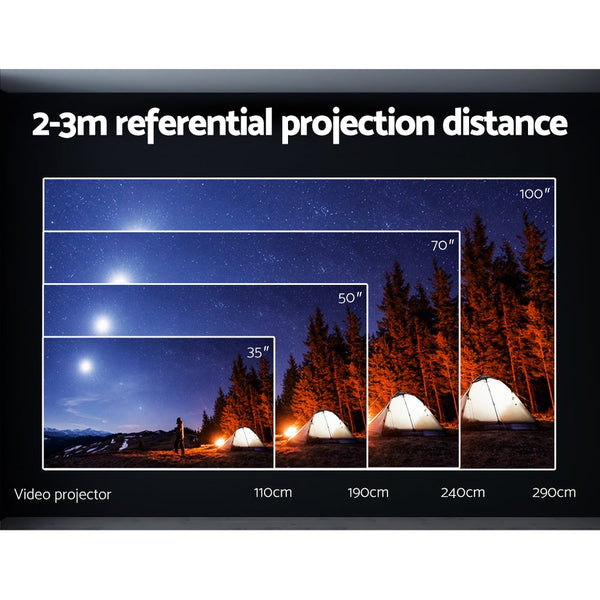 Devanti Portable Wifi Video Projector 1080P Home Theater Screen Cast HDMI Devanti