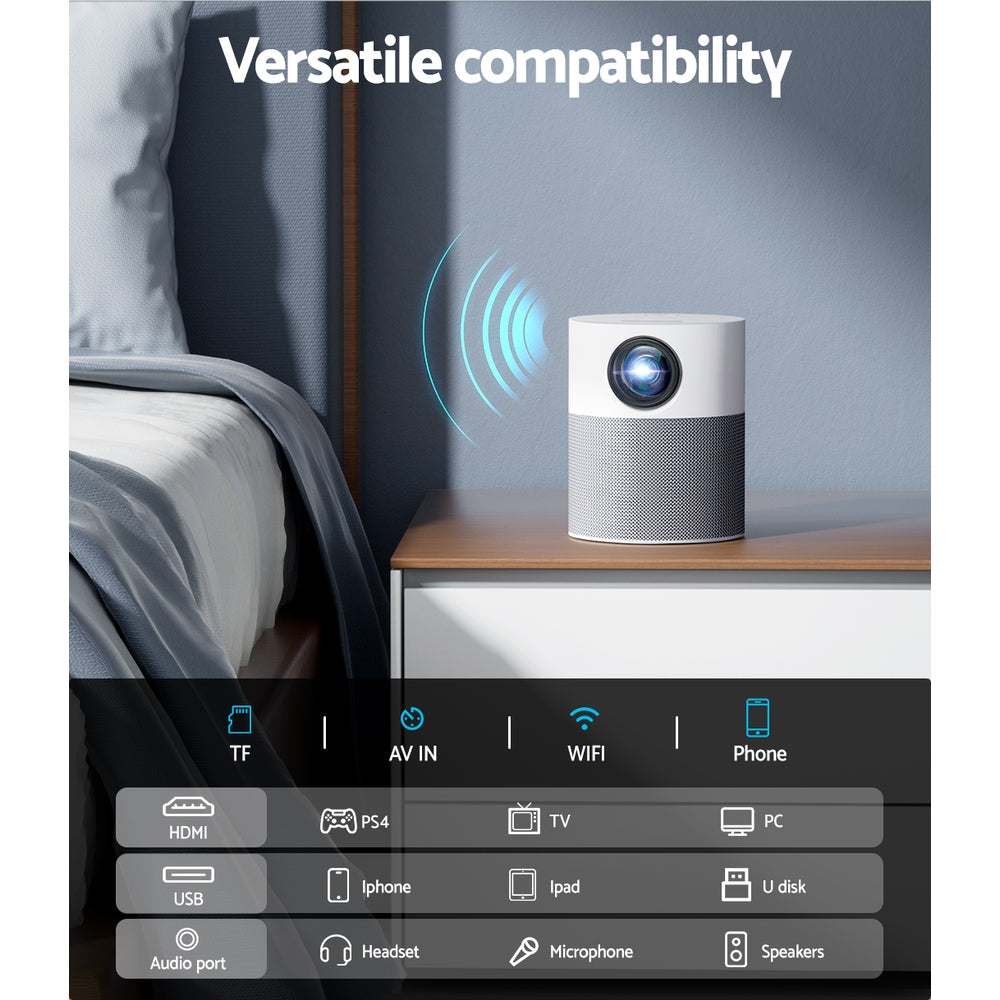 Devanti Portable Wifi Video Projector 1080P Home Theater Screen Cast HDMI Devanti