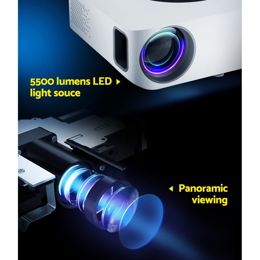 Devanti Wifi Bluetooth Video Projector Touch Screen 1080P Portable Home Cinema Devanti