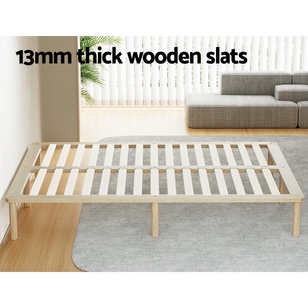Artiss Bed Frame Double Size Wooden Base Mattress Platform Timber Pine AMBA Artiss