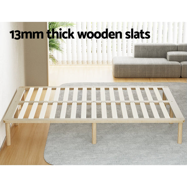 Artiss Bed Frame Double Size Wooden Base Mattress Platform Timber Pine AMBA Artiss