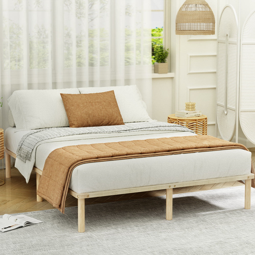 Artiss Bed Frame Double Size Wooden Base Mattress Platform Timber Pine AMBA Artiss