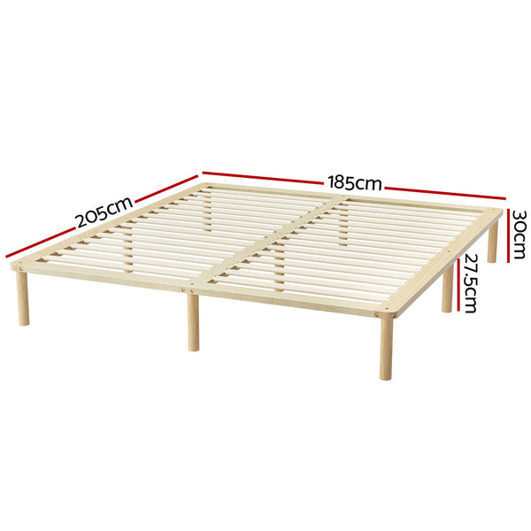 Artiss Bed Frame King Size Wooden Base Mattress Platform Timber Pine AMBA Artiss