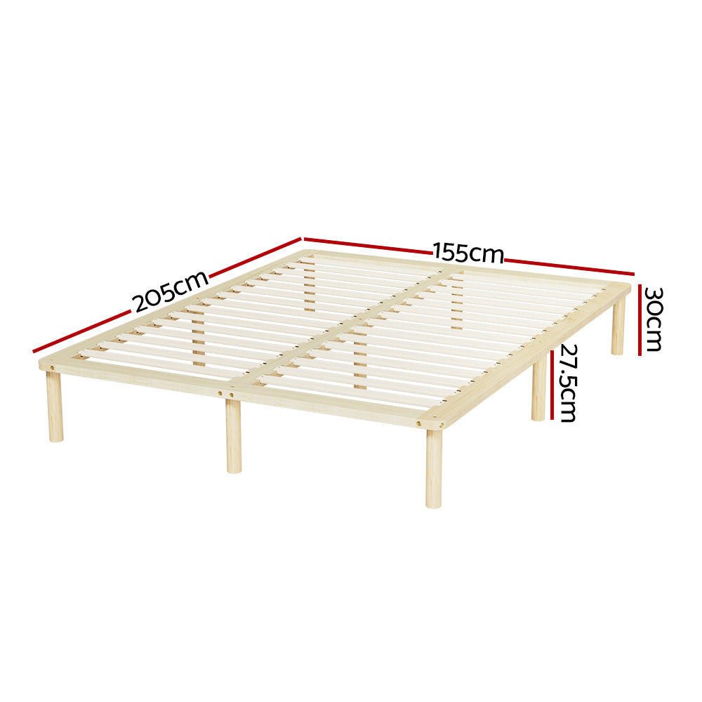 Artiss Bed Frame Queen Size Wooden Base Mattress Platform Timber Pine AMBA Artiss