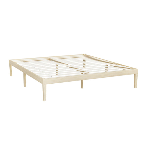 Artiss Bed Frame King Size Wooden Base Mattress Platform Timber Pine BRUNO Artiss