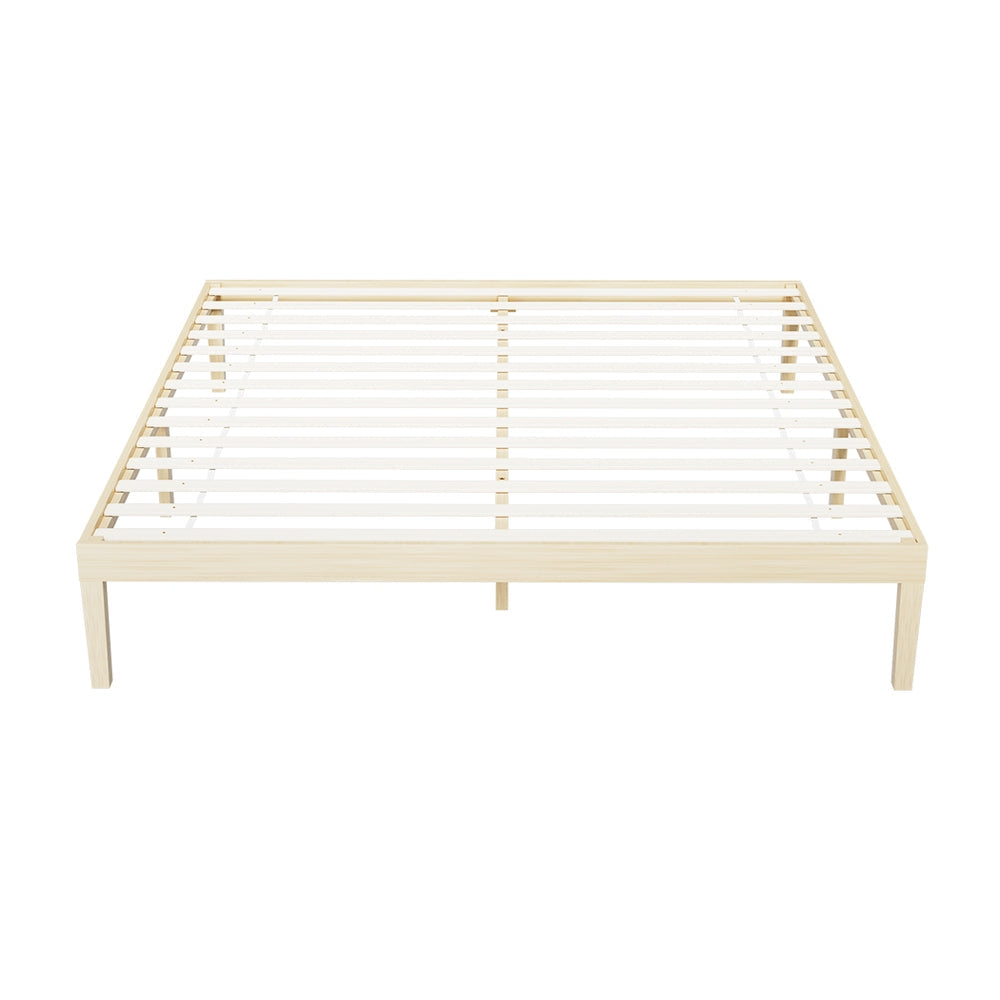 Artiss Bed Frame King Size Wooden Base Mattress Platform Timber Pine BRUNO Artiss