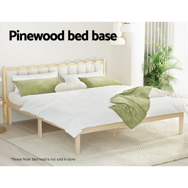 Artiss Bed Frame King Size Wooden Base Mattress Platform Timber Pine BRUNO Artiss