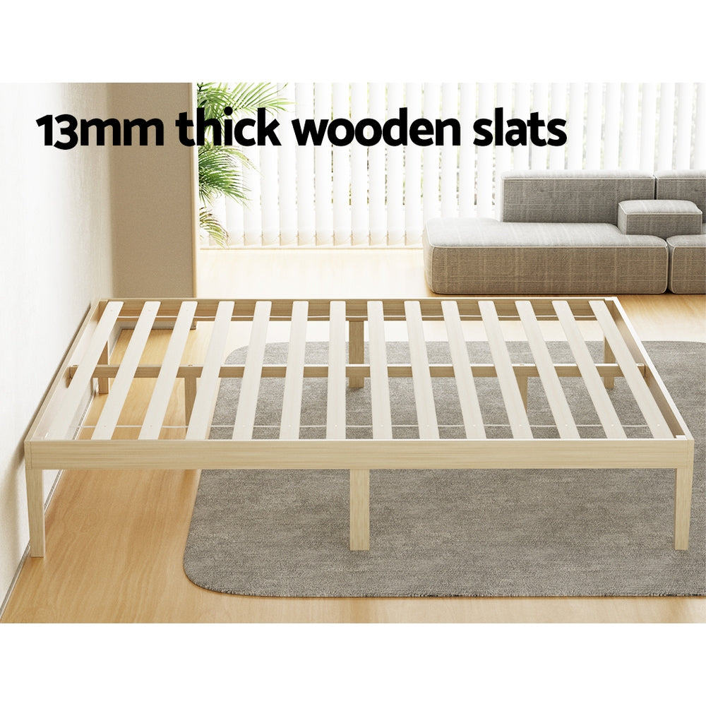 Artiss Bed Frame King Size Wooden Base Mattress Platform Timber Pine BRUNO Artiss