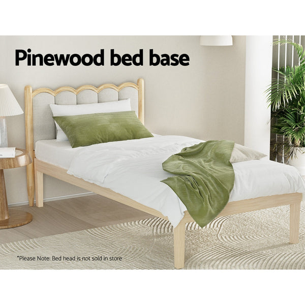 Artiss Bed Frame Single Size Wooden Base Mattress Platform Timber Pine BRUNO Artiss