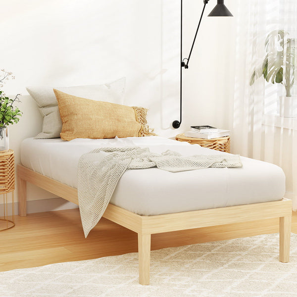 Artiss Bed Frame Single Size Wooden Base Mattress Platform Timber Pine BRUNO Artiss