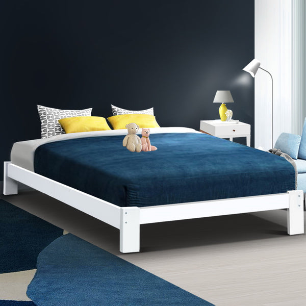 Artiss Bed Frame Double Size Wooden Bed Base JADE Timber Foundation Mattress freeshipping - Awezingly