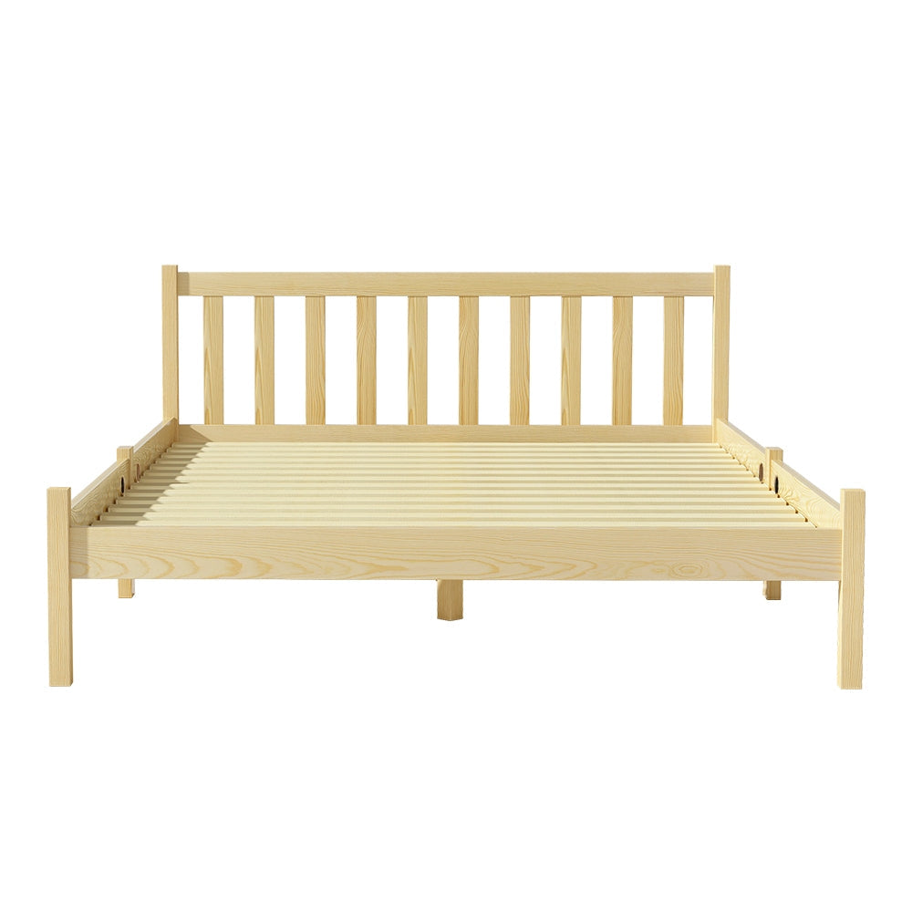 Artiss Bed Frame Wooden Double Size Bed Base Pine Timber Mattress Foundation Oak Artiss