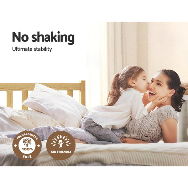 Artiss Bed Frame Wooden Single Size SOFIE Pine Timber Mattress Base OAK Artiss