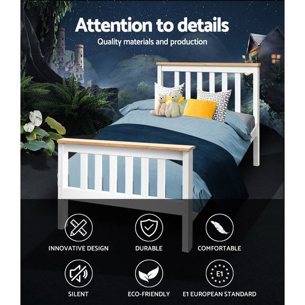 Artiss Single Wooden Bed Frame Bedroom Furniture Kids freeshipping - Awezingly